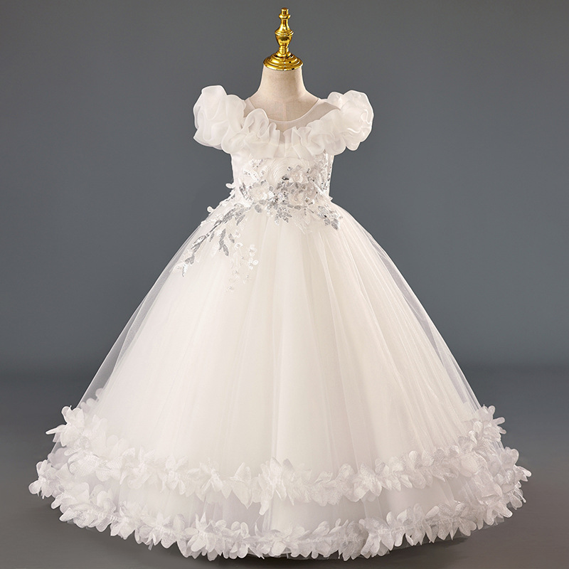 Nuevos vestidos para niños europeos y americanos, vestidos de piano, vestidos de niña de las flores, vestidos de princesa, vestidos de novia hinchados, kids dress