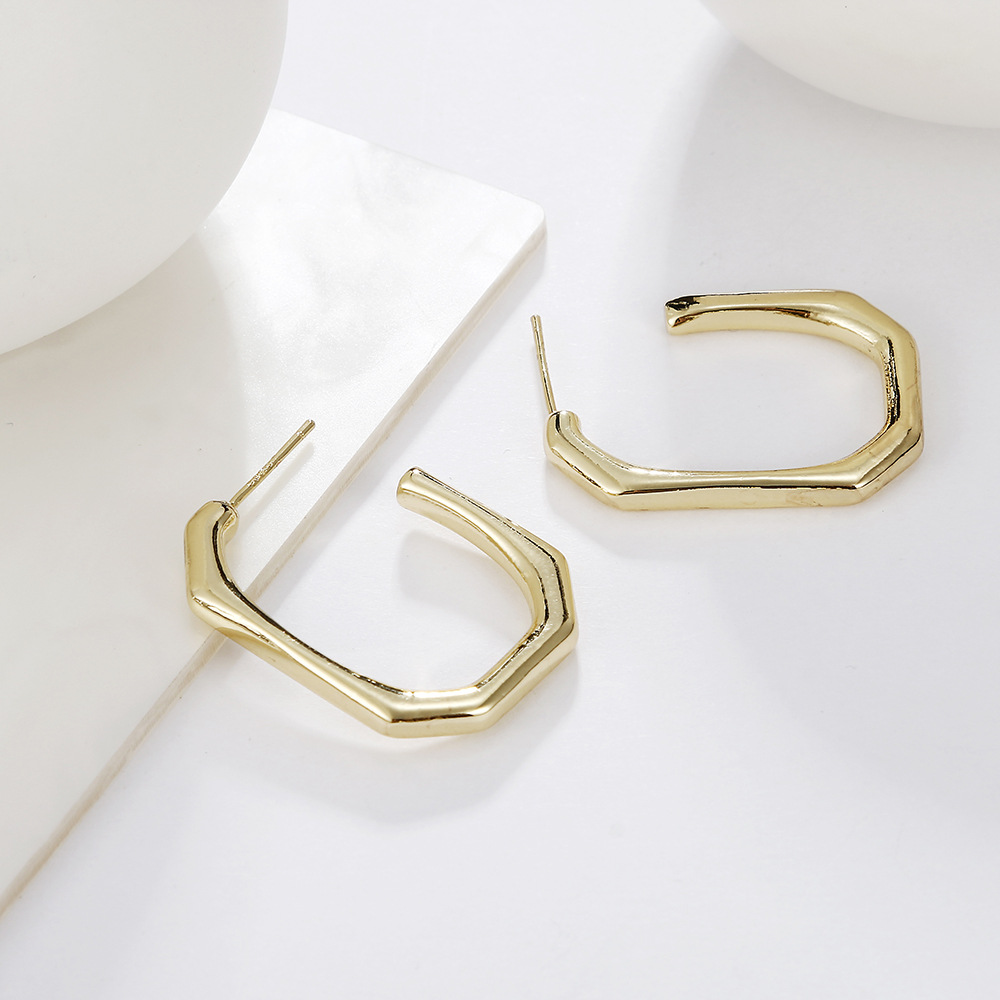 Geometric Metal Square Punk Style Earrings Wholesale Jewelry Nihaojewelry display picture 4