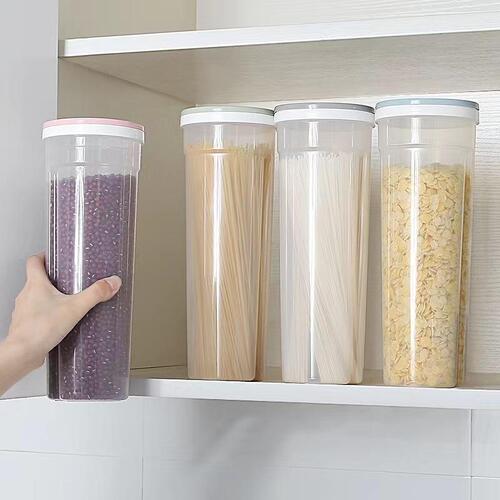 Kitchen Noodle Storage Box Plastic Round Transparent Storage Jar Grain Storage Box Storage Jar