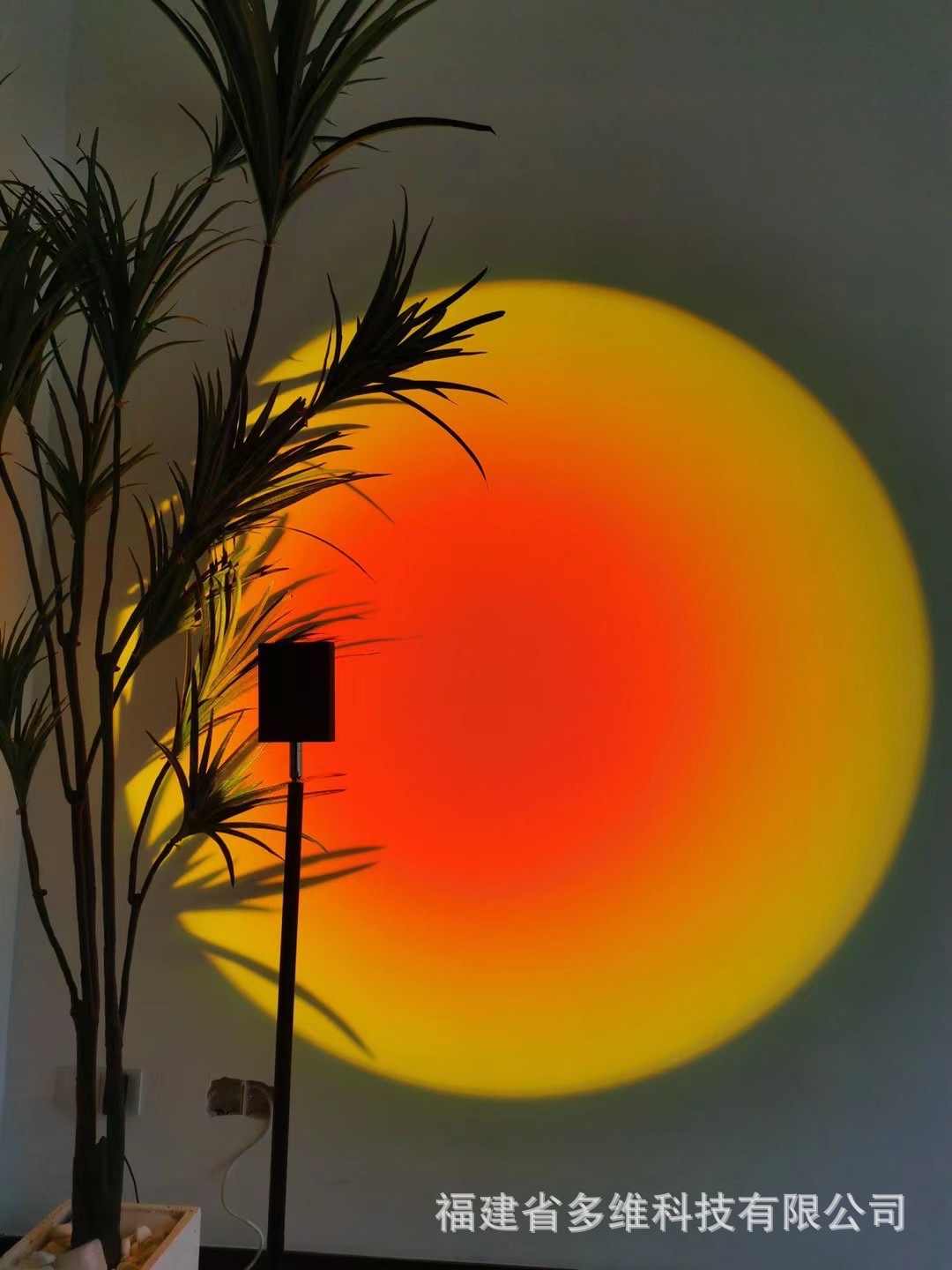 LED落日余晖投影灯夕阳红日不落艺术氛围网红落地灯创意装饰晚霞|ru