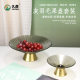 High-grade feather fruit plate copper bottom glass fruit plate creative personality large candy plate dried fruit plate tea table storage plate