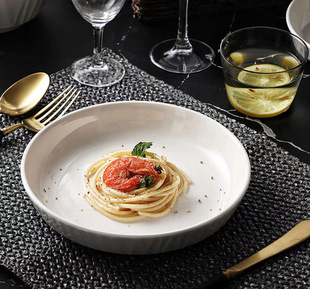 Porcelain Xianling 8inch Thickened High-Value Western Dinner Plate Pasta Plate Breakfast Plate Hotel Dessert Style Glazed Jade