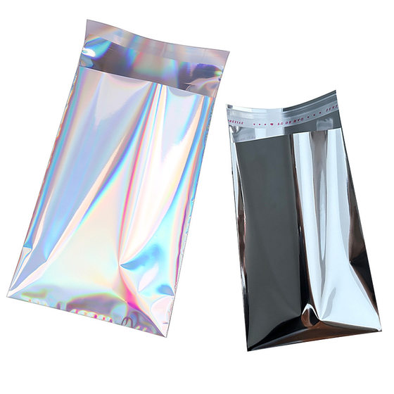 Silver Self-Adhesive Bag Gift Packaging Laser Blind Bag Opaque Mirror Ziplock Bag Blind Box Card Aluminum Foil Self-Adhesive Bag