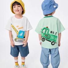 品牌清货男童宝宝短袖T恤2024新款夏装儿童中小童卡通印花上衣棉