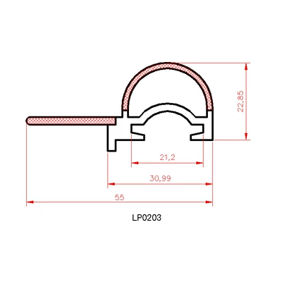 black D-type rubber 018-312, Vehicle Sealing Strip - lp020375m