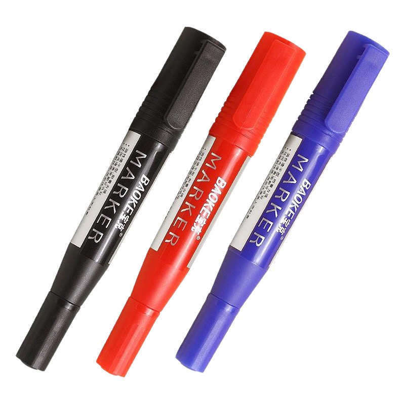 BAOKE MP210 pluma de marcado de doble cabeza pluma logística CD pluma de aceite impermeable fábrica al por mayor