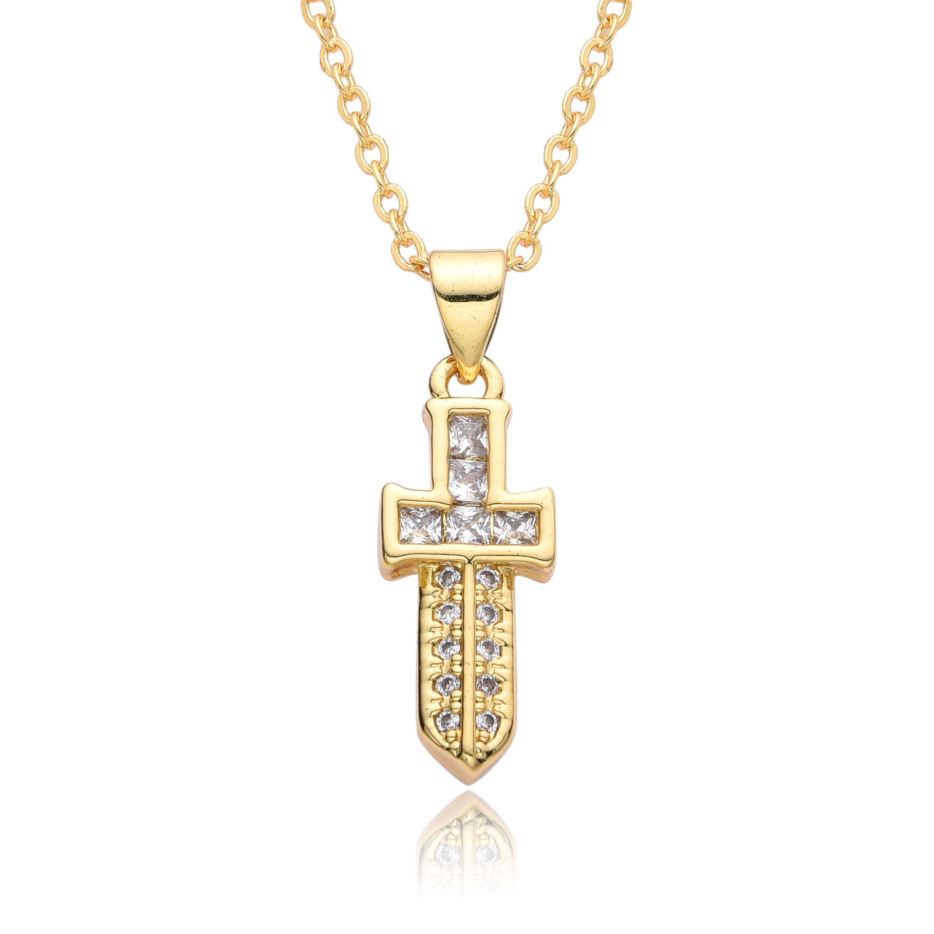 1 Piece Copper Zircon Cross Pendant display picture 6