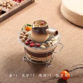 围炉煮茶茶器烤奶奶茶罐罐茶室内单壶全套陶壶户外碳烤火炉套装壶