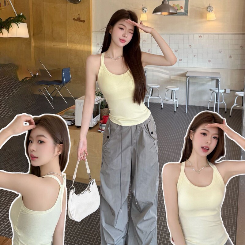 Dopamine Sports Versatile Macaron Color Racerback Slim-Fit Multi-Color Tie-Back Padded Beauty Back Tank Top for Women Dopamine Sports Versatile Macaron Color Racerback Slim-Fit Multi-Color Tie-Back Padded Beauty Back Tank Top for Women