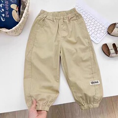 男の子の秋の子供用カジュアルパンツ2025新しいスタイルのベビーパンツ子供用クールでハンサムな薄手のレギンスパンツトレンディ