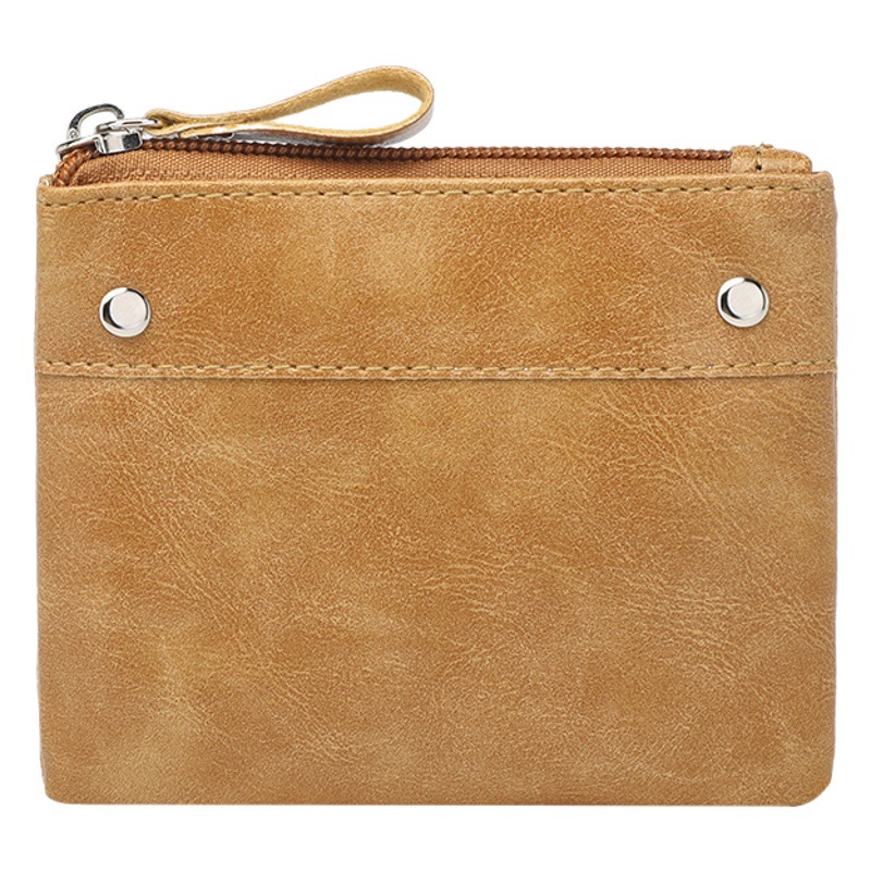 Coin Purse Men's Mini Wallet Short Zipper Coin Coin Coin Bag Women's Card Bag with Soft Leather Certificate Storage Bag
