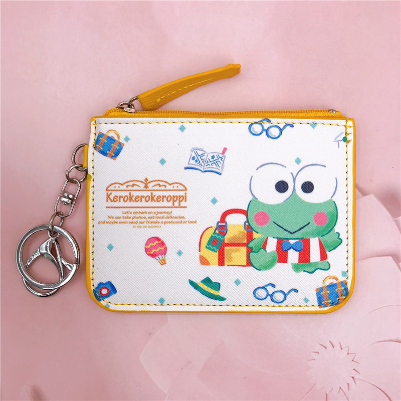 Cartoon Frog Badge Cover Work Permit Card Cover Badge With Key Ring Keroppi Change Card Holder Wallet display picture 10