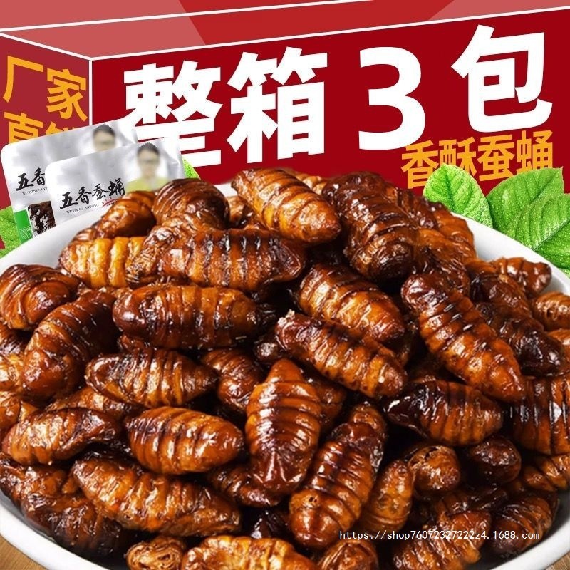 【超激安】シャンデン産のサクサクした蚕の蛹、すぐに食べられる、生の蚕の蛹の揚げ物、乾物|undefined