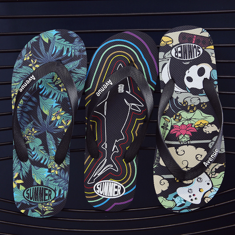 New Men's indoor and outdoor soft bottom all-match casual flip flops summer non-slip personality men's beach flip flops