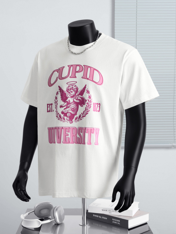 メンズファッション ヒップホップTシャツ メンズ ラウンドネック ゆったり レタープリントトップス 多用途 ストリート系 ベーシック 五分袖シャツ レディース インス|undefined