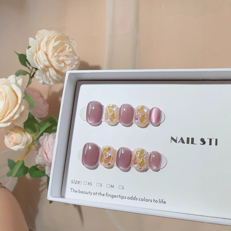 Nail Art Pieces Wear Armor Pure Hand-made Batch of Little Red Book Cat's Eye High Quality Handmade Fake Nail Short High Goods Boutique Nail Art Pieces Wear Armor Pure Hand-made Batch of Little Red Book Cat's Eye High Quality Handmade Fake Nail Short High Goods Boutique