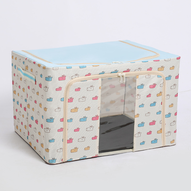 Caja de almacenamiento de ropa, caja de almacenamiento de ropa extra grande, cama de tela de Oxford, dormitorio de tela plegable, caja de almacenamiento de marco de acero