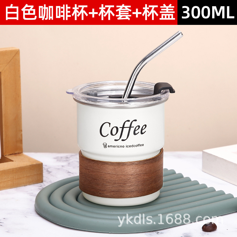 Taza de escalón de una sola capa para exteriores Taza de café de acero inoxidable 304 ins Vaso de cerveza de camping de borde rizado conveniente de alto valor