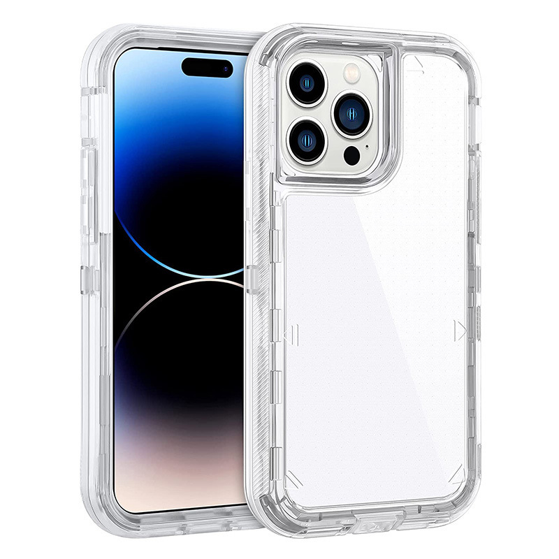 iPhone 17 16e 14 13 12 11 15 Pro Max 携帯電話ケースに適した透明なスリーインワン落下防止|undefined