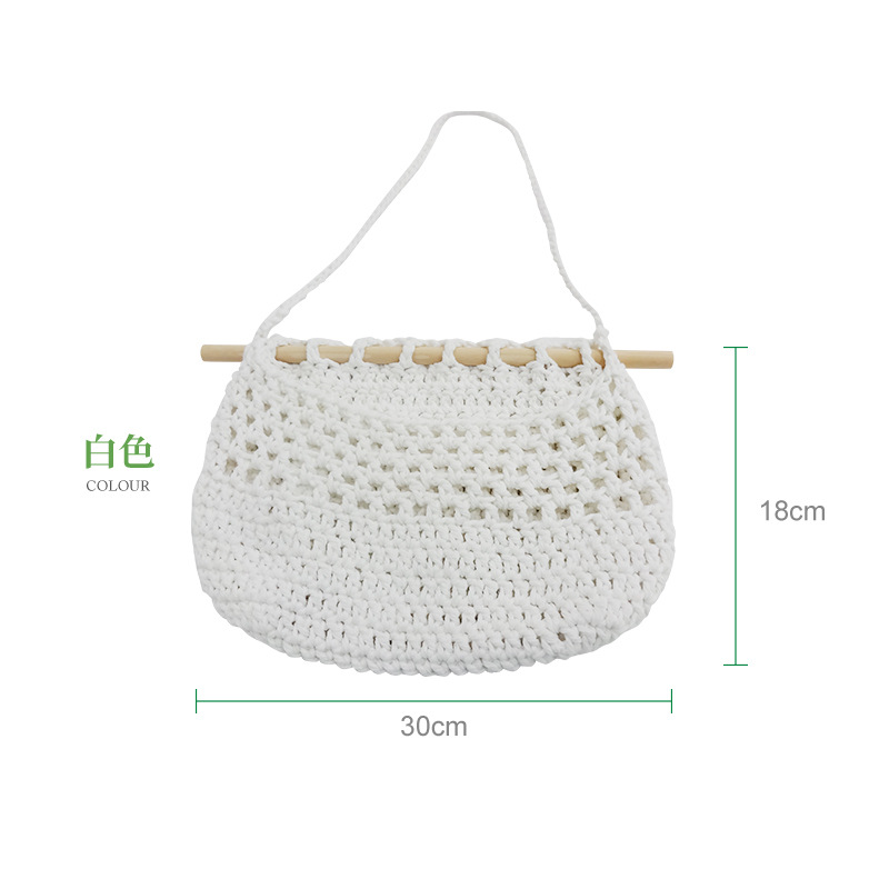 水果兜杂物挂兜麻绳装饰壁挂篮墙面壁挂篮复古水果篮壁挂钩花挂篮