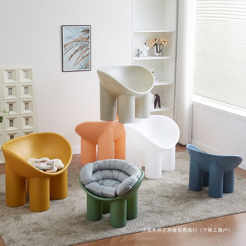 简约大象腿椅子小沙发卧室椅子ins换鞋凳阳台懒人沙发垫子默认项