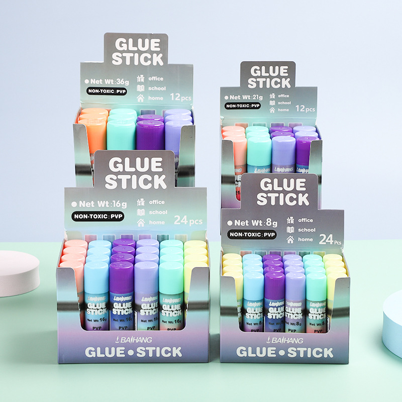 Wholesale of 36g large jelly-colored strong adhesive glue for children and students' handmade stationery solid glue sticks detail image 6