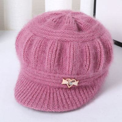 winter new pattern Middle and old age Hat knitting Wool cap lady Plush keep warm Ear Hat mom grandma