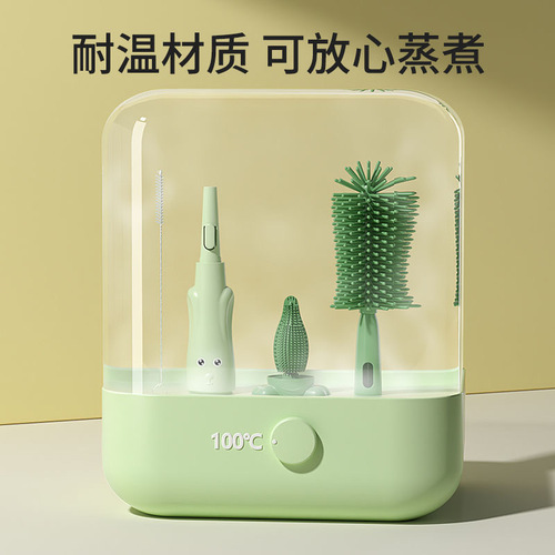 Baby Silicone Nipple Brush Set, 3-in-1 Sipper Brush, Multi-functional Cleaning Brush, Portable Bottle Brush