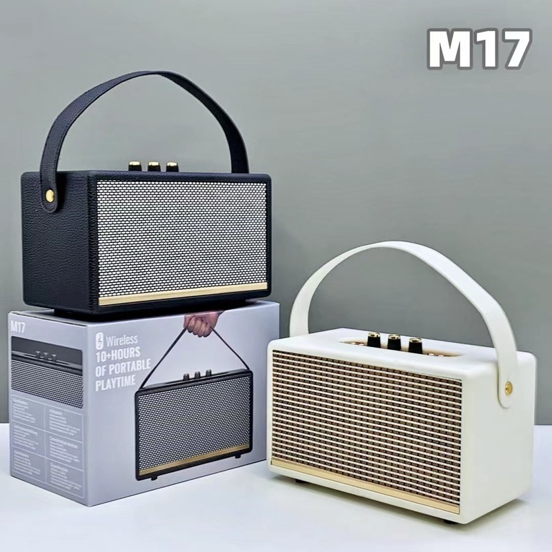 跨境热销M17复古木质蓝牙音箱户外大功率低音炮手提便携家用音响|undefined