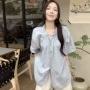 夏季圆领不规则短袖衬衫