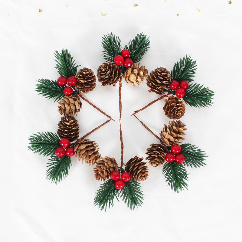 クリスマスミニクリスマスツリーアクセサリーギフトボックス装飾模擬花クリスマス装飾アクセサリー模擬松葉アクセサリー|undefined