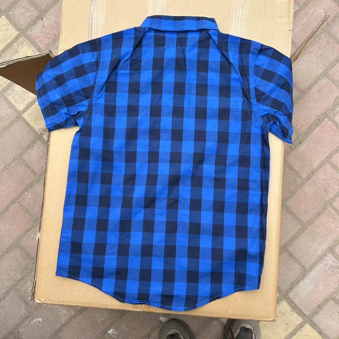 Camisas de 25 días de verano, camisas de manga corta para niños, camisas de algodón