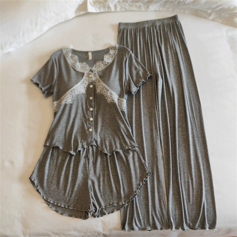 Top with cups, spring pijama, summer sexy thin set