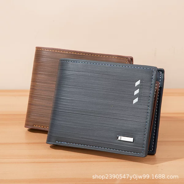 Amazon new men's wallet wholesale horizontal pu men's wallet Korean style in stock wallet men's wallet card holder