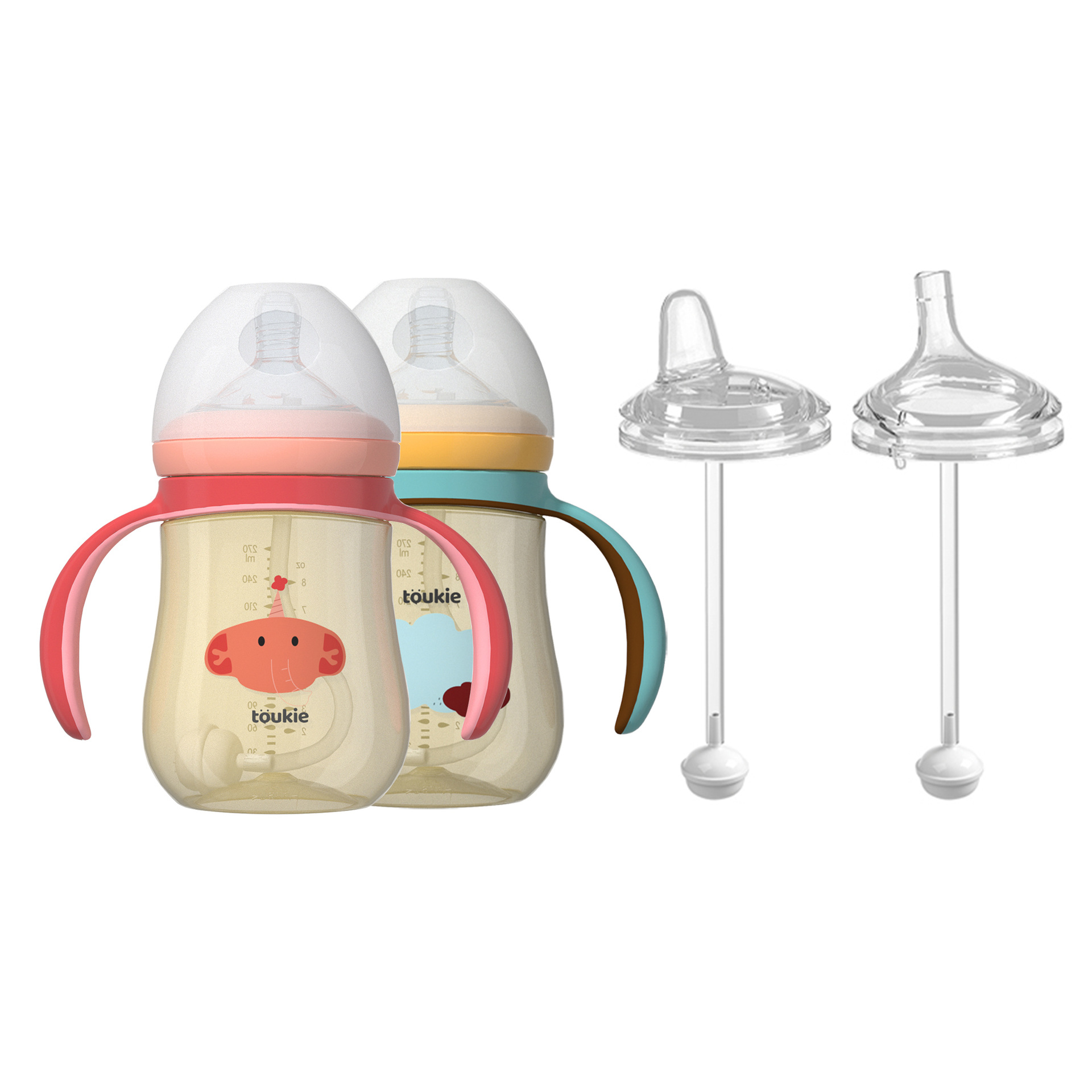 Tookie travieso de ancho calibre PPSU biberón con mango paja recién nacido infantil anti-flatulencia bebé suministros