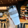 泰硕 Handheld glass, capacious cup stainless steel with glass, coffee transport