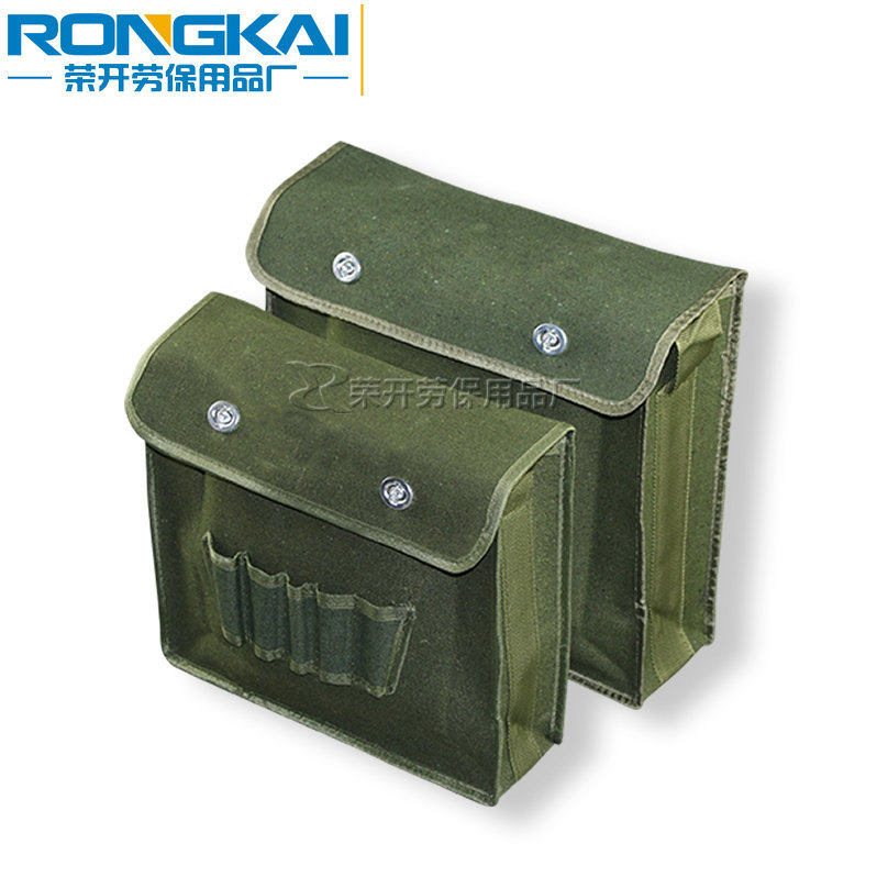 电工帆布工具包 军绿色包大号电工单肩多功能包 五金工人袋套维修