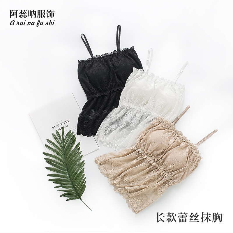 Underwear Silk Mulberry Silk Tube Top Sexy Lace Stitching Sling Long Chest Wrap with Chest Pad Inner Vest Underwear Silk Mulberry Silk Tube Top Sexy Lace Stitching Sling Long Chest Wrap with Chest Pad Inner Vest