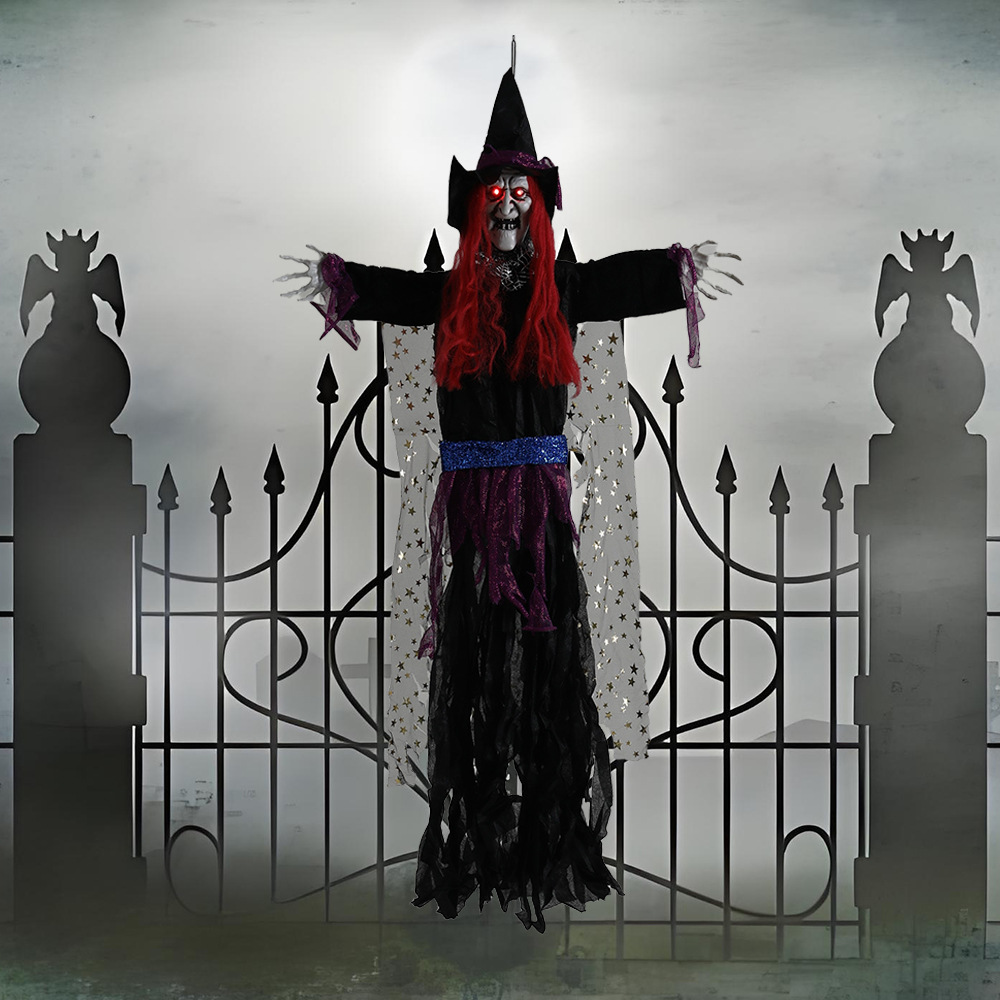 Halloween nuevo estilo noche oscura colmillos máscara de bruja Pascua máscara de terror bruja mujer peluca accesorios de vestir