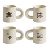 Little grandmother fufu cute cup ceramic coffee cup INS water cup office couple Mark cup can be fixed