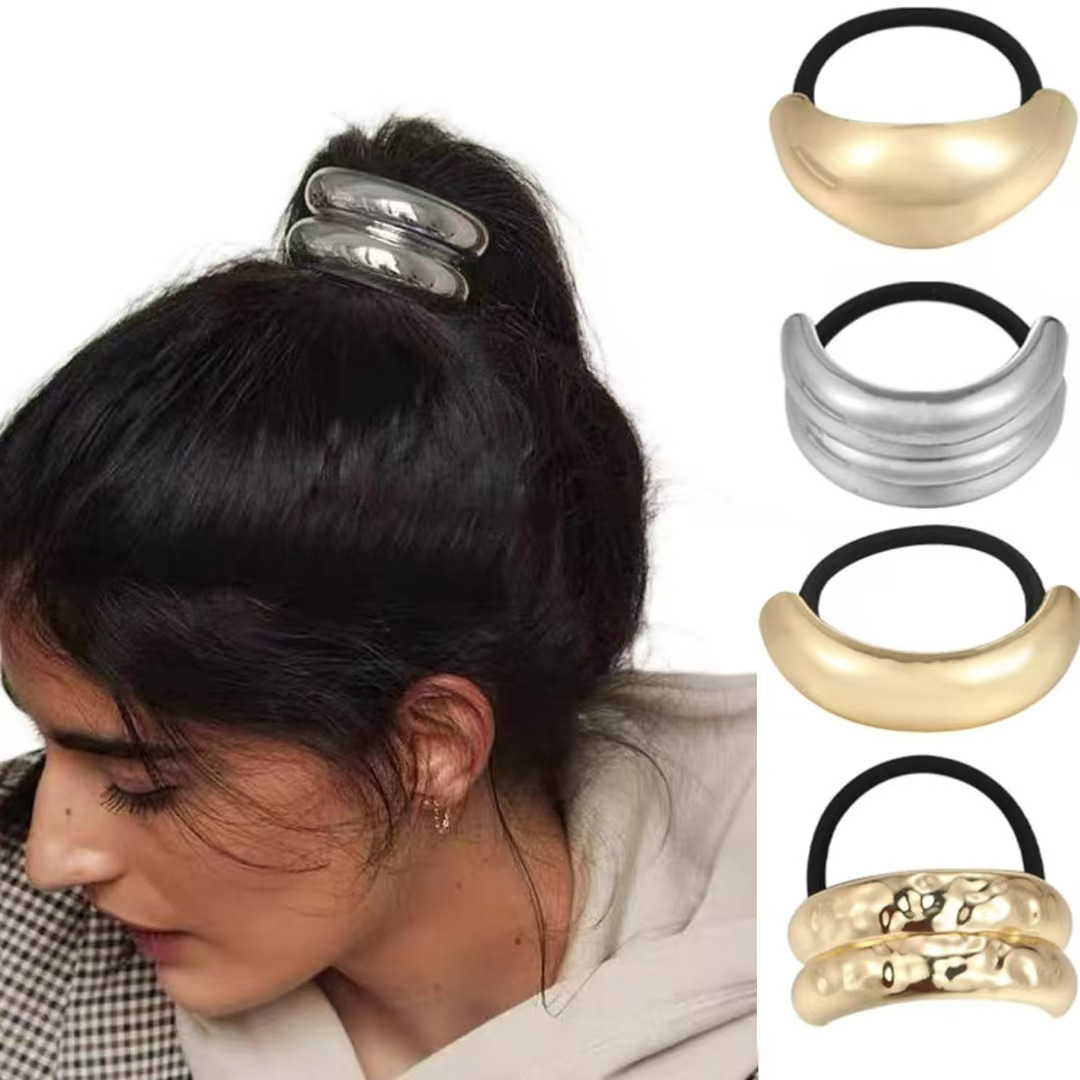 Europa y los Estados Unidos hebilla para el cabello punk personalidad transfronteriza broca de cabello trenzada gótica geometría redonda conjunto anillo de cabello cuerda para el cabello