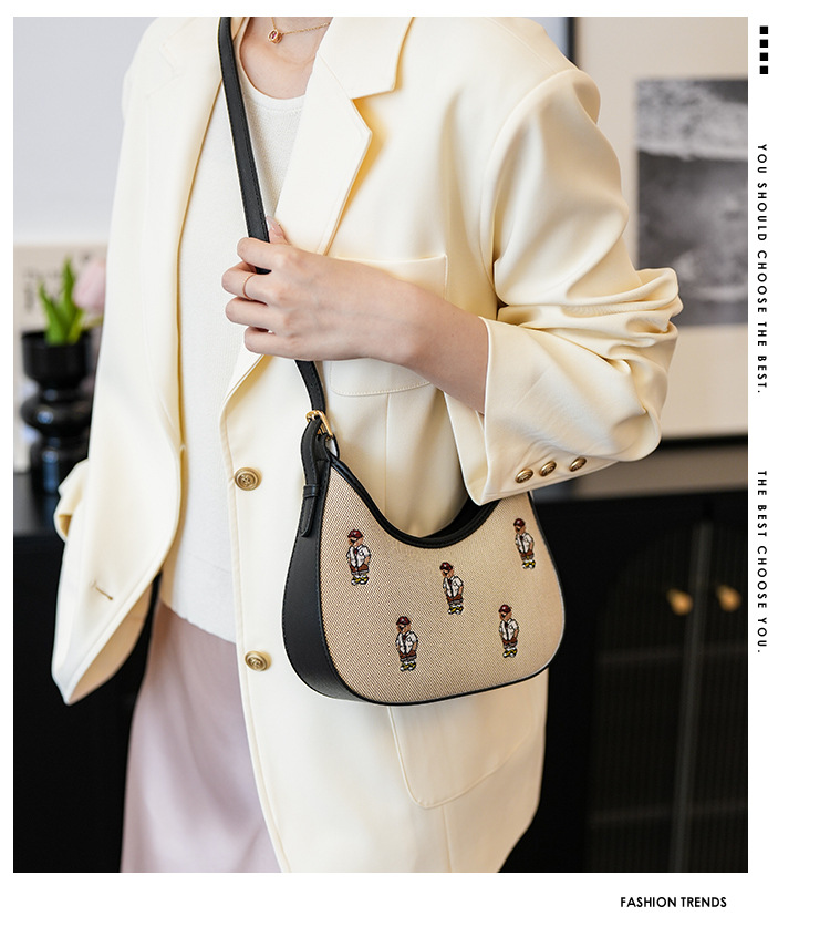 Shoulder Bag For Women Canvas Crossbody Bag Temperament Style_voghion.com