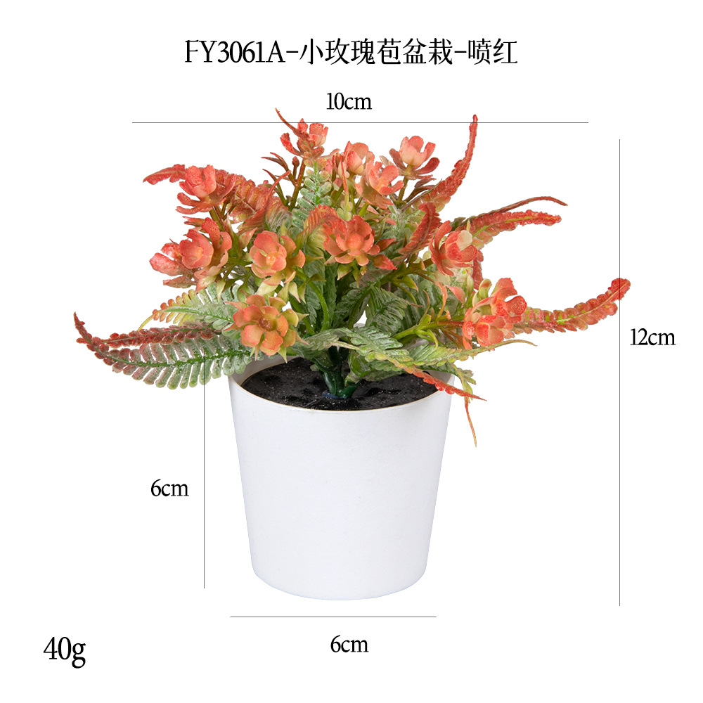 Más de 100 tipos de flores y plantas verdes artificiales, combinaciones de plantas artificiales en macetas de plástico, flores artificiales de gran venta transfronterizas, mini bonsáis artificiales, fuentes de suministro. image 19