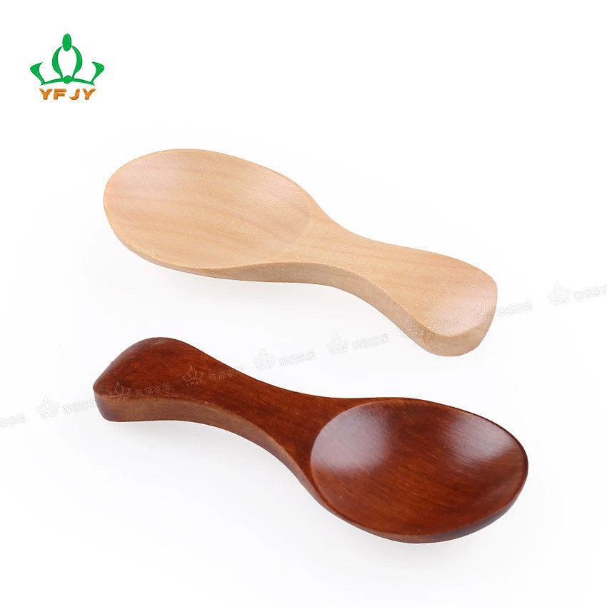 YFJY японский стиль лотоса детская короткая ручка ложка молочного порошка из цельного дерева чайная ложка двухцветная ложка мороженого оптом может быть заказан Логотип