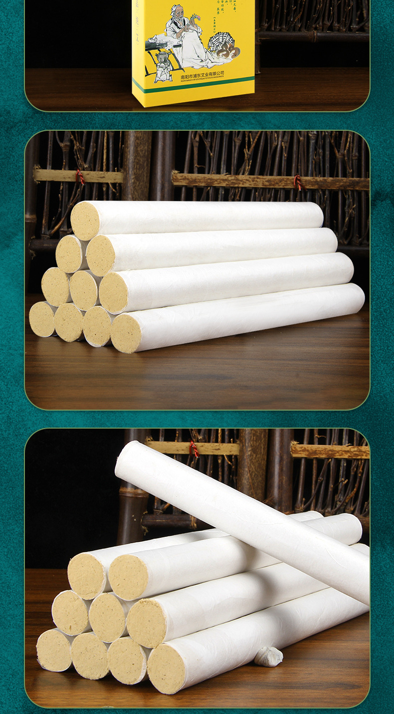 Aged Moxa Stick Ai Tiao 5 Year Mugwort Wool Hand Rolled Moxibustion Bar 50:1 Ratio preparation