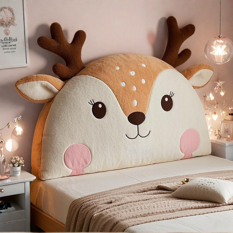 Children's Bedside Cushion Soft Bag Large Back Pillow Bedroom Princess Style Bed Anti-Collision Neck Protector Waist Pillow Cushion Cute