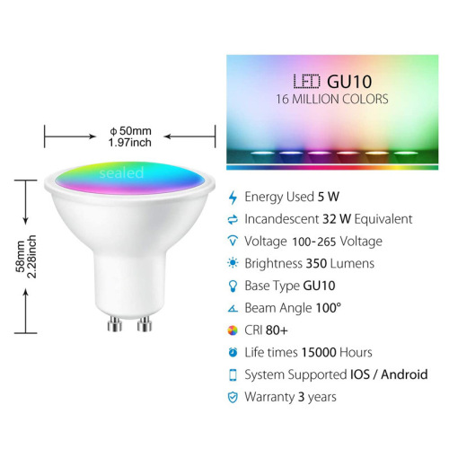 Homekit Smart Projector Light with WIFI Remote APP Dimmable and Color Tunable, Supports Alexa Speaker Control, Compatible with GU10 Bulbs