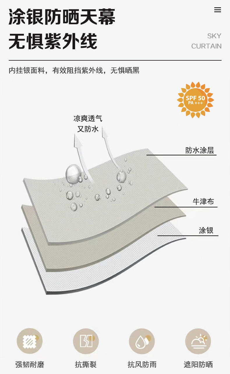 Soaring Silver Coated Sunshade Uv Protection White Flowing Sand Gold and Silver Oversized Sunshade Manufacturer Wholesale Sunshade
