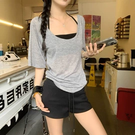 女式T恤;时尚休闲套装;吊带背心