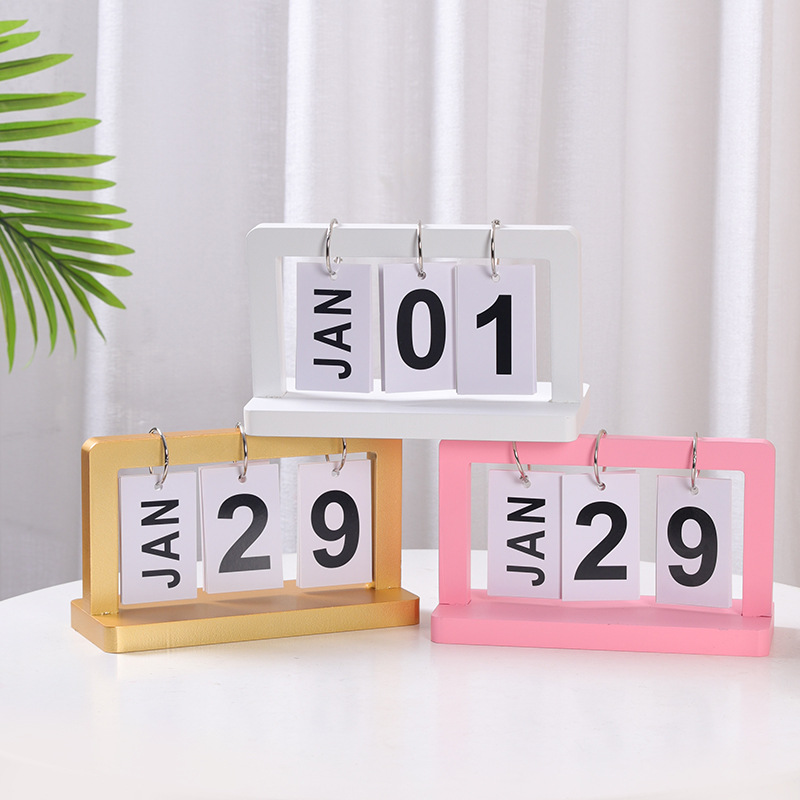 Minimalist wooden calendar decoration for bedroom dormitory desk decoration, student gift, photo background props, desk calendar arrangement